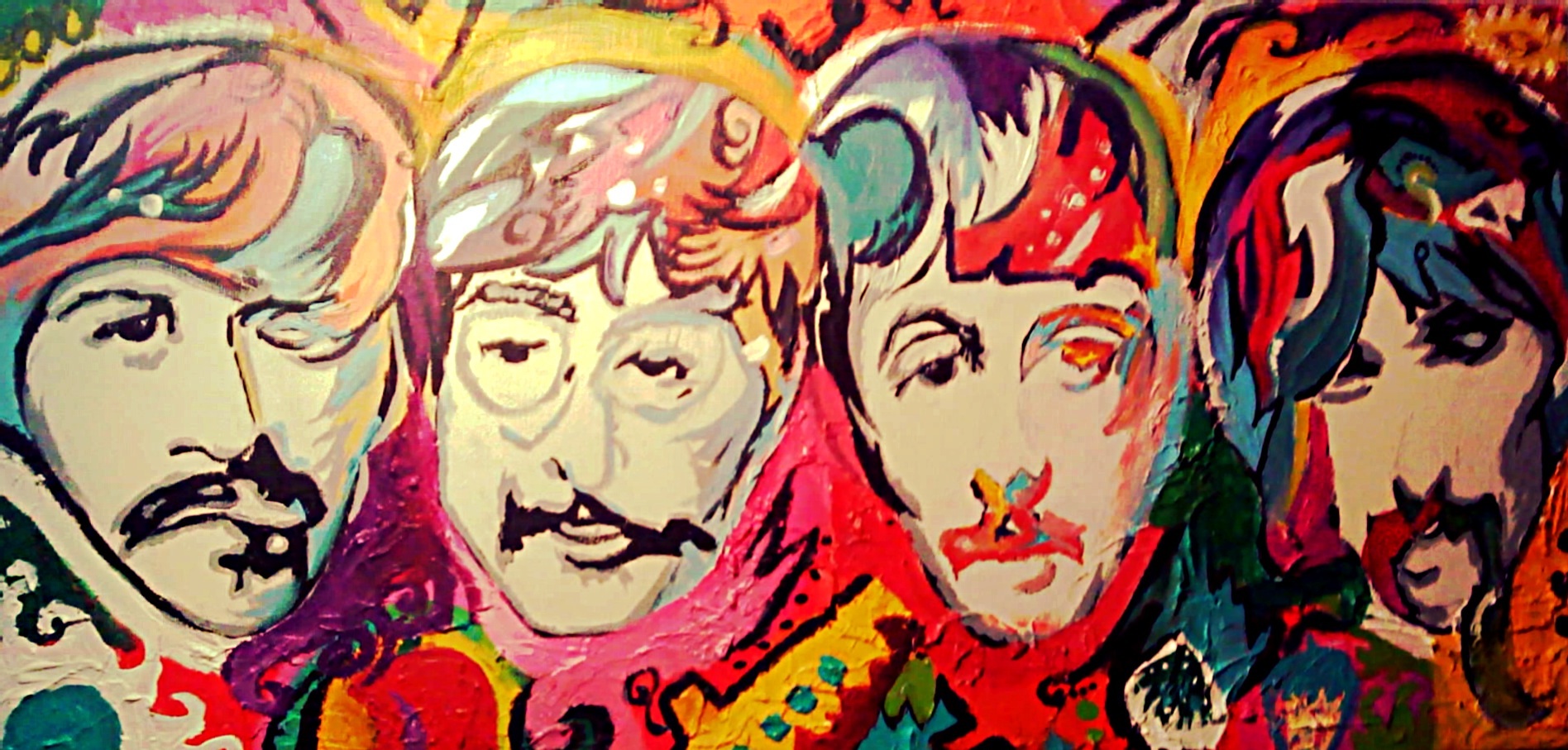Psychedelic Beatles Acrylic Painting